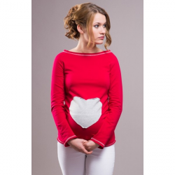 Těhotenská tričko/halenka SRDCE – Červená