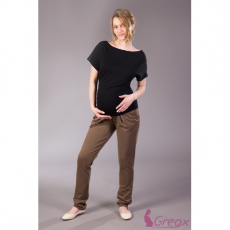 Těhotenské tepláky AWAN - Cappuccino