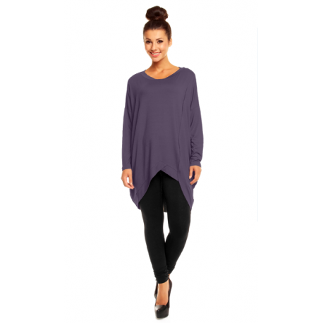 Těhotenská a dámská tunika LORI, dlouhý rukáv - Lila