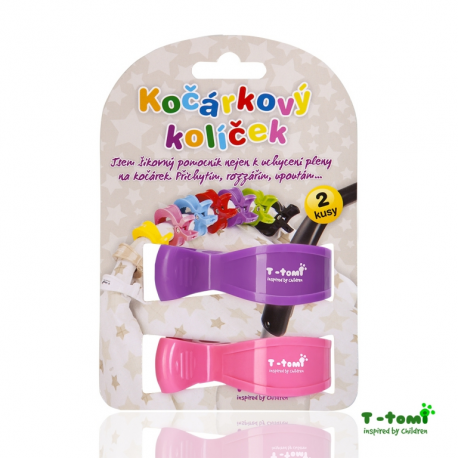 Kočárkový kolíček T-Tomi - Fialová/Růžová
