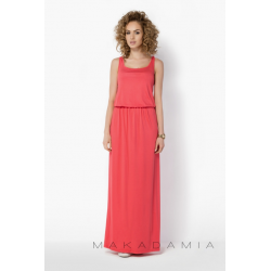 Dlouhé dámské a těhotenské šaty BeYou 021 na ramínka - Korál