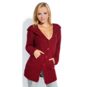 Kardigan s kapucí Fobya F128 - Bordó