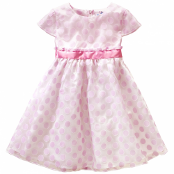 Dívčí šaty s růžovými puntíky a se spodničkou