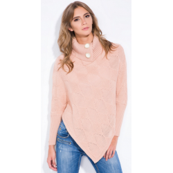 Pončo s rolákem Fobya F321 - Apricot