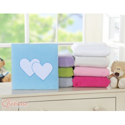 Dětská deka Bobono SRDÍČKA - Modrá