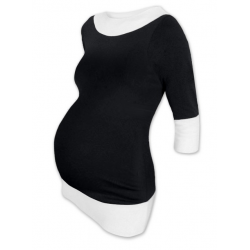 Těhotenská tunika DUO 3/4 rukáv – Černá/Bílá