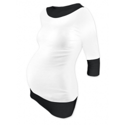 Těhotenská tunika DUO 3/4 rukáv – Bílá/Černá