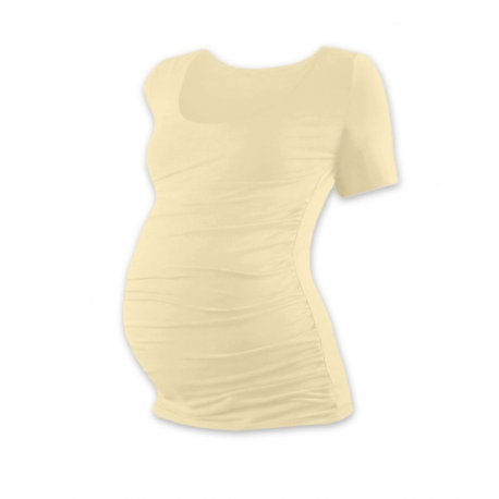 Těhotenské tričko JOHANKA, krátký rukáv - CAFFE LATTE