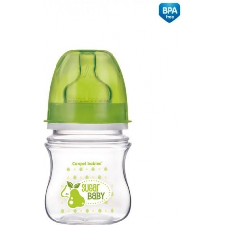 Canpol babies láhev se širokým hrdlem EasyStart FRUITS 120 ml 3m+ - Zelená
