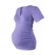 Těhotenská tunika krátký rukáv, výstřih “V”, na zavazování ZUZANA - ŠEŘÍKOVÁ