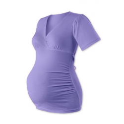 Těhotenská tunika krátký rukáv, výstřih “V”, na zavazování ZUZANA - ŠEŘÍKOVÁ