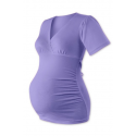 Těhotenská tunika krátký rukáv, výstřih “V”, na zavazování ZUZANA - ŠEŘÍKOVÁ