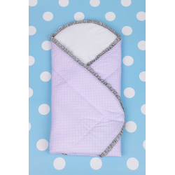 Zavinovačka BLANCA s výztuží - fialový puntík modrý volánek