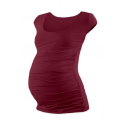 Těhotenské tričko JOHANKA, mini rukáv – BORDO