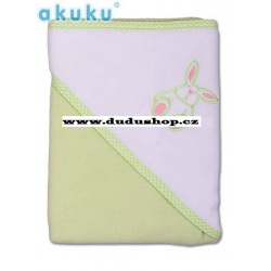 Dětská osuška s kapucí AKUKU, 94x94cm - Zelená