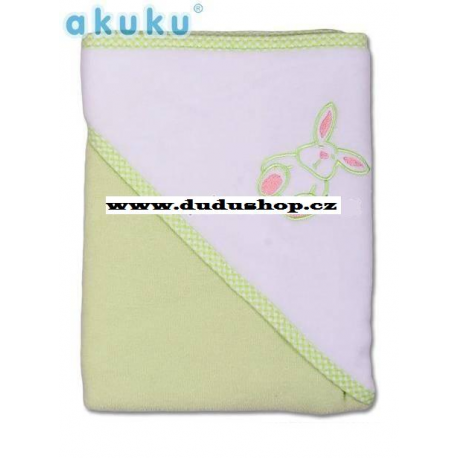 Dětská osuška s kapucí AKUKU, 94x94cm - Zelená