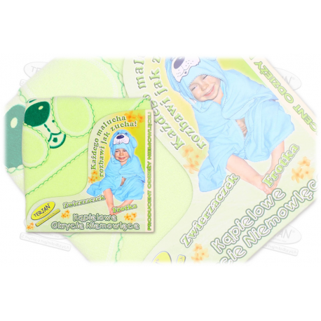 Dětská froté osuška Terjan,80x80 - Zelená, pejsek