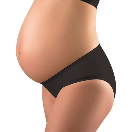 Spodní antibakteriální těhotenské kalhotky nízké - Černá