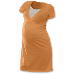 Noční košile pro těhotné a kojící matky Lucie, KR - světle oranžová