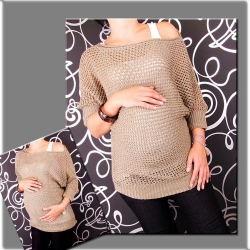 Ažurkový svetr s netopýřími rukávy MÁMA