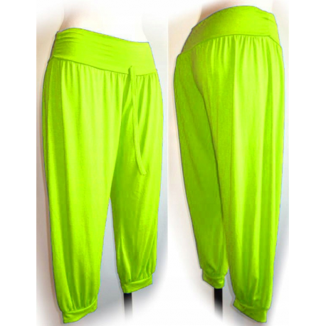 Harémové kalhoty Aladinky - 1/2 neon žlutá