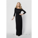Elegantní dlouhé dámské šaty, dlouhý rukáv - Černá