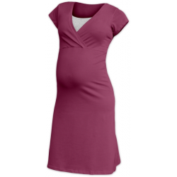 Těhotenská a kojící noční košile EVA, KR - Cyklamen