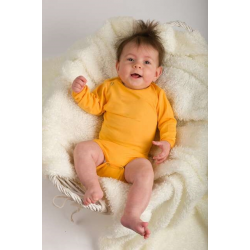 Kojenecké body s dlouhým rukávem Jožánek -žlutooranžová