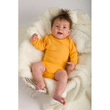 Kojenecké body s dlouhým rukávem Jožánek -žlutooranžová