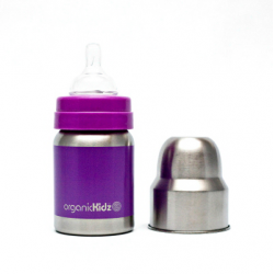 Láhev široká OrganicKidz 120ml fialová