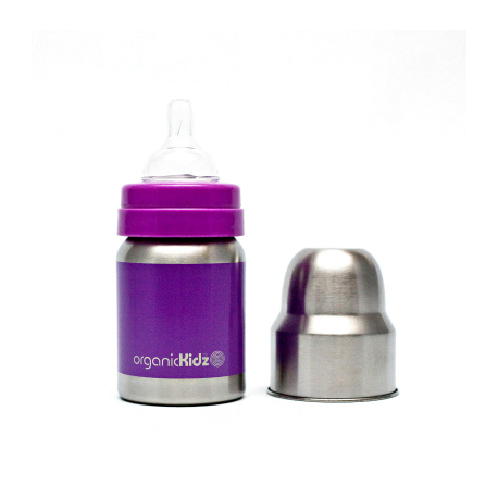 Láhev široká OrganicKidz 120ml fialová