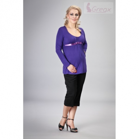 Elegantní těhotenské 3/4 kalhoty IBBA - černé