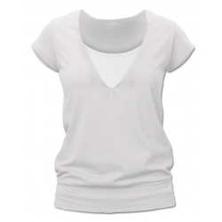 Kojící tričko KARLA, krátký rukáv – Smetanová