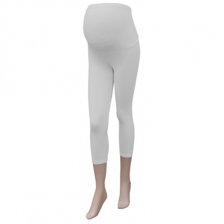 Těhotenské 3/4 legíny - bílé