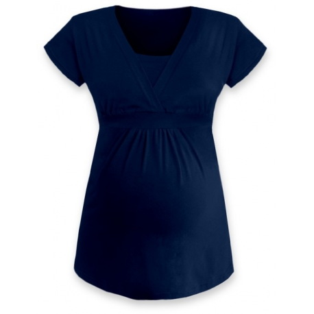 ANIČKA Kojící a těhotenská tunika do A , krátký rukáv - Jeans