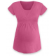 ANIČKA Kojící a těhotenská tunika do A , krátký rukáv - Růžová