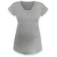ANIČKA Kojící a těhotenská tunika do A , krátký rukáv - Šedý melír