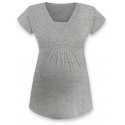 ANIČKA Kojící a těhotenská tunika do A , krátký rukáv - Šedý melír