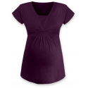 ANIČKA Kojící a těhotenská tunika do A , krátký rukáv - Švestka