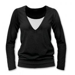 KOJÍCÍ TRIČKO KARLA, dlouhý rukáv - Černá