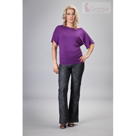 Těhotenské kalhoty DENIM - černý melír