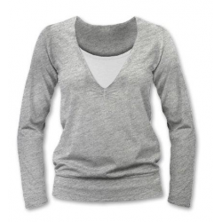 KOJÍCÍ TRIČKO KARLA, dlouhý rukáv - Šedý melír