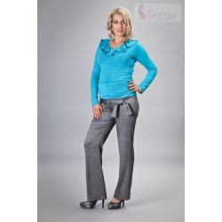 Elegantní těhotenské kalhoty ZENGE - ocelové