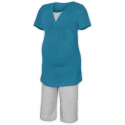 Pyžamo pro těhotné a kojící matky KR - Tmavý tyrkys