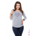 Těhotenské tričko „I Love You“ , DR (P213) - Šedá