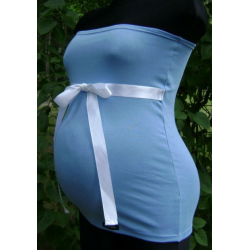 Těhotenský pás/top se stuhou - Světle modrá
