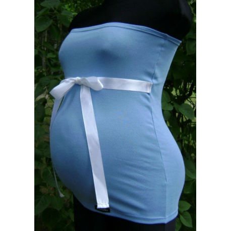 Těhotenský pás/top se stuhou - Světle modrá