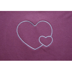 Těhotenský pás/top s výšivkou Srdce - Růžová