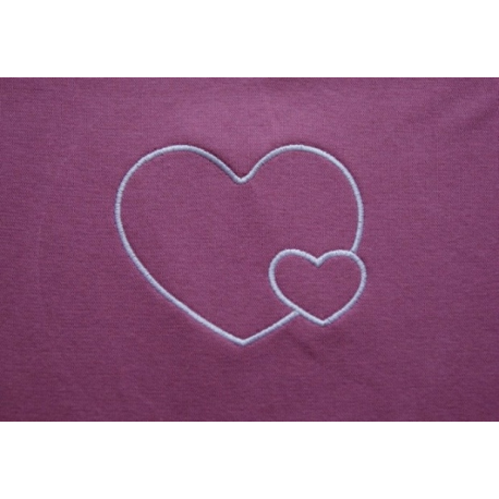 Těhotenský pás/top s výšivkou Srdce - Růžová