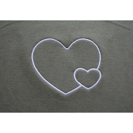 Těhotenský pás/top s výšivkou Srdce - Khaki